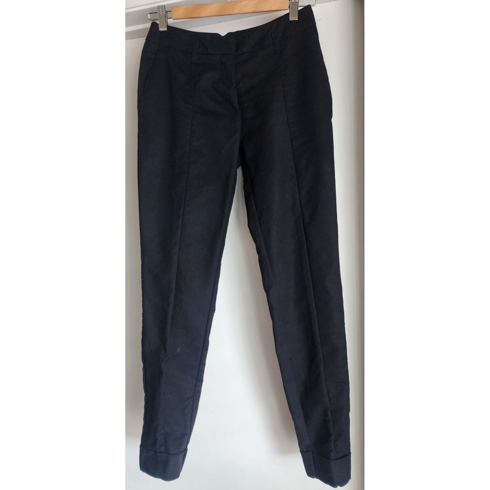 H&M Women's Pants Size 2 Black Cotton Blend Slim Fit 26in Inseam